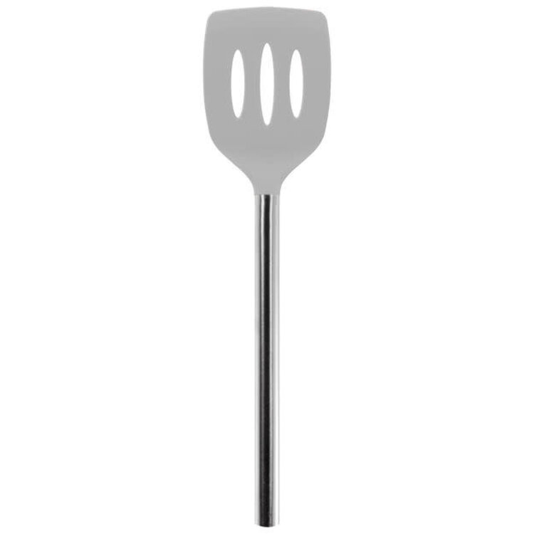 Tovolo Oyster Grey Silicone Slotted Turner Spatula