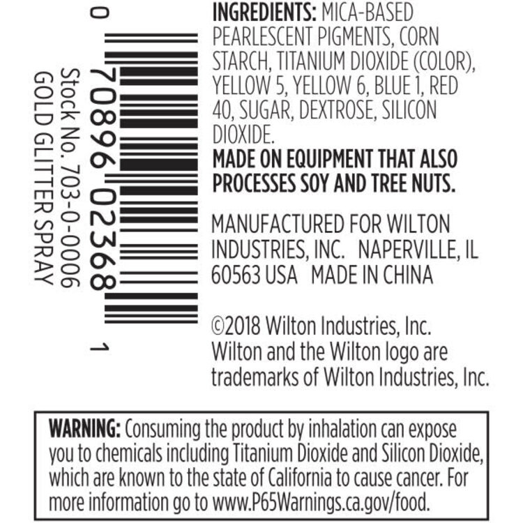 Wilton Gold Edible Glitter Spray