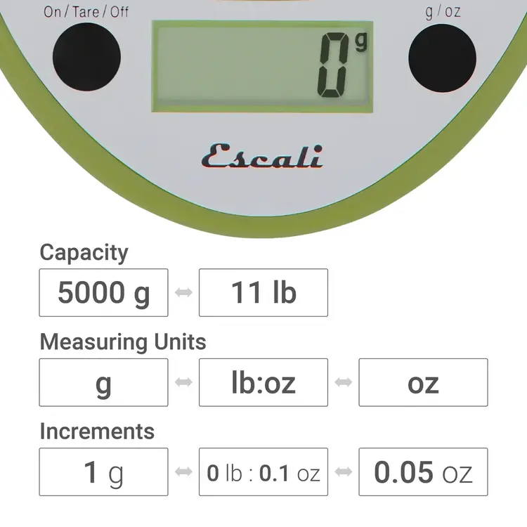 Escali Primo Tarragon Green Digital Scale