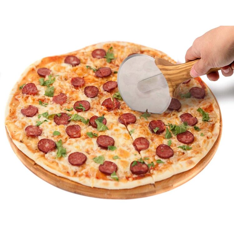 Olive Wood Pizza Cutter Wheel