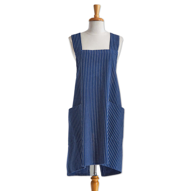 Blue Stripe Pinafore Apron