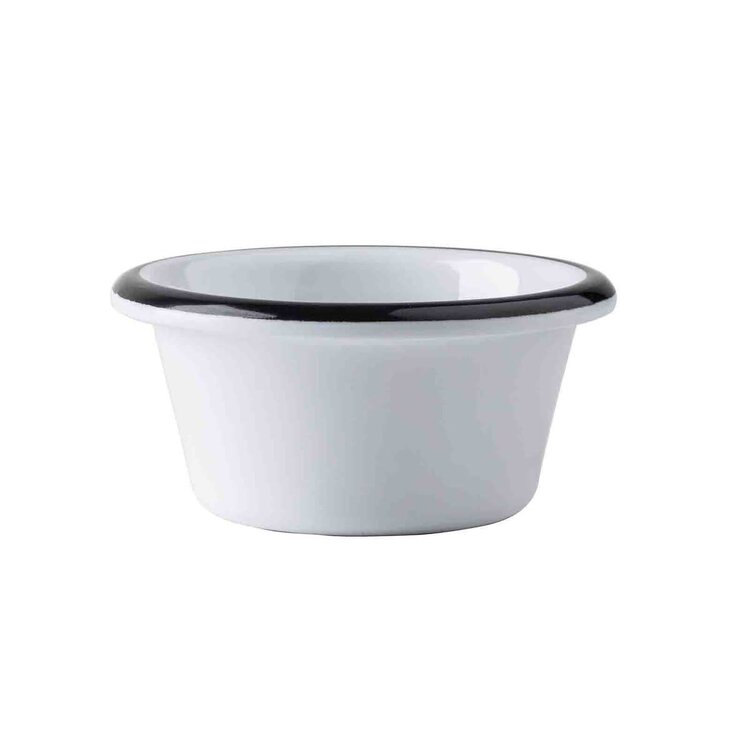 3oz White Enamelware Dipping Bowl