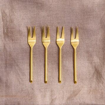 Brass Hors D'Oeuvres Forks, set of 4