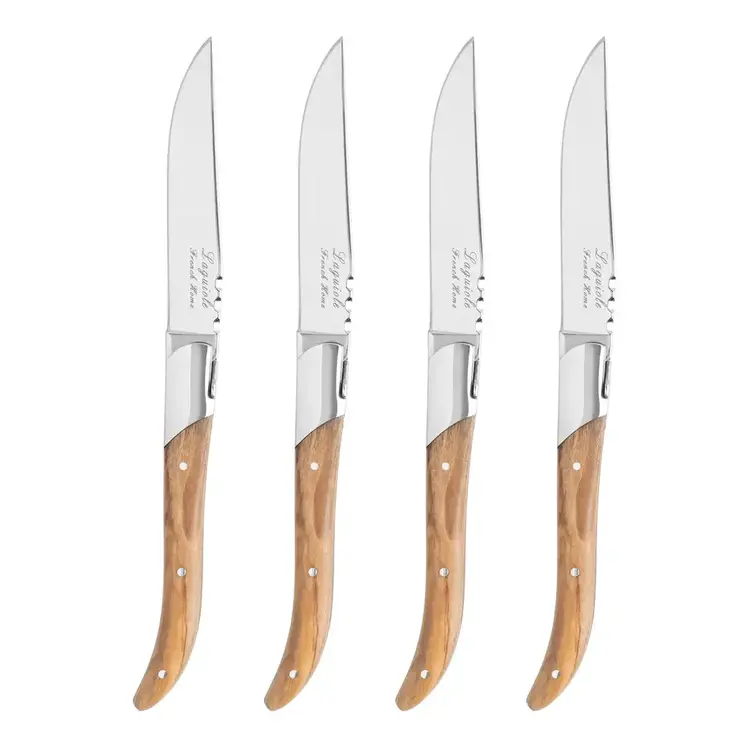 Laguiole Olive Wood Steak Knives, set of 4