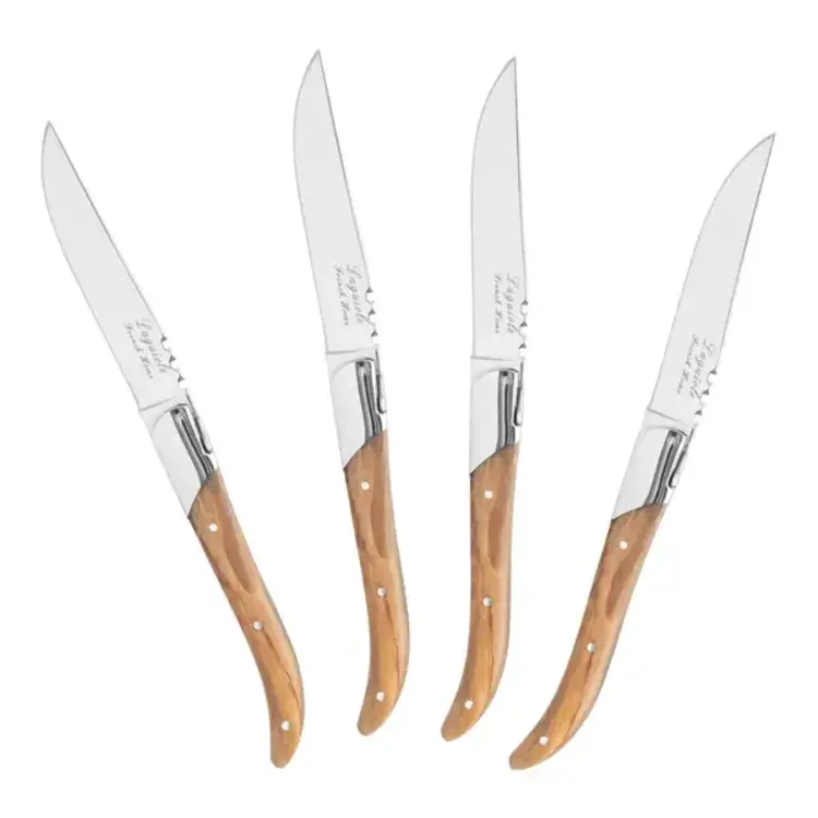 Laguiole Olive Wood Steak Knives, set of 4