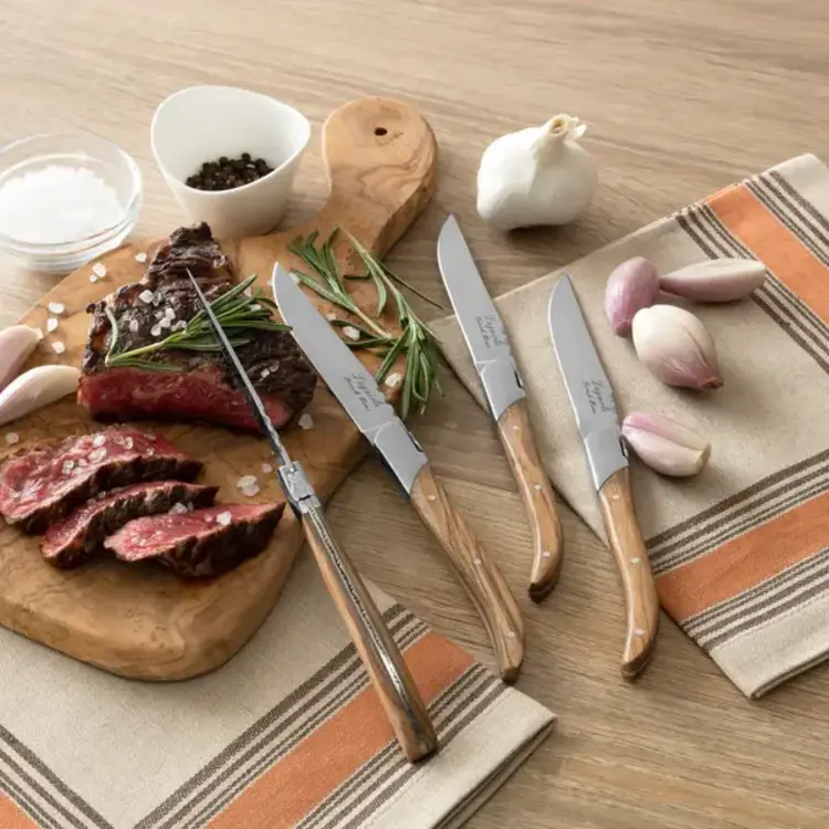 Laguiole Olive Wood Steak Knives, set of 4