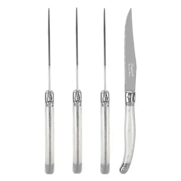 Laguiole Pearl White Steak Knives, set of 4