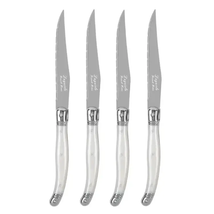 Laguiole Pearl White Steak Knives, set of 4