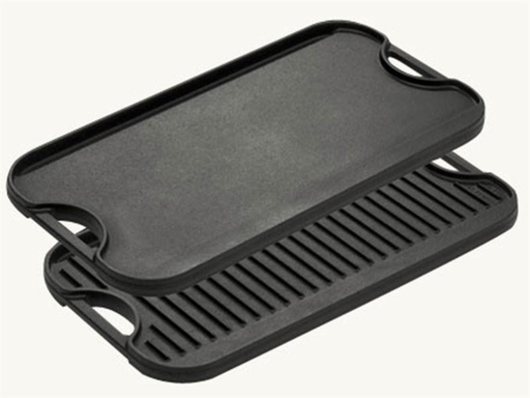 Lodge Double Burner Pre-Seasoned Cast Iron Reversible Griddle