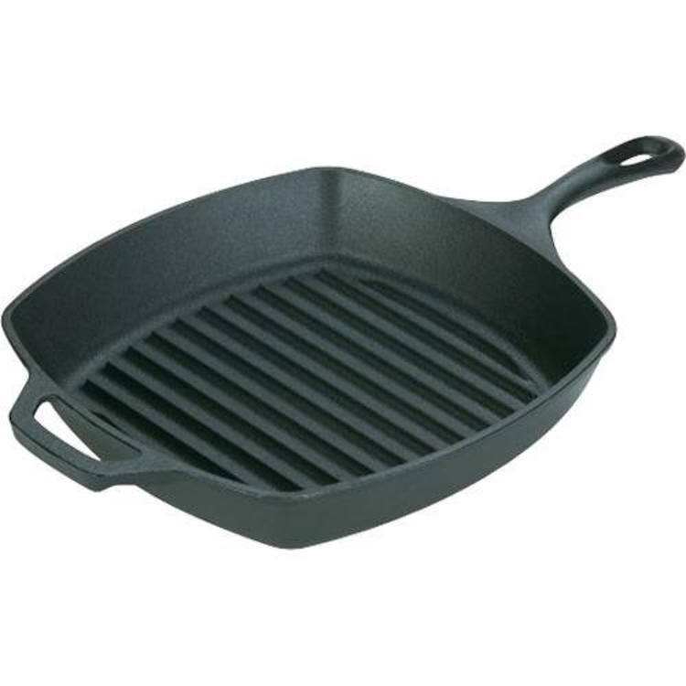 Lodge 10.25" Square Pre-Seasoned Cast Iron Grill Pan