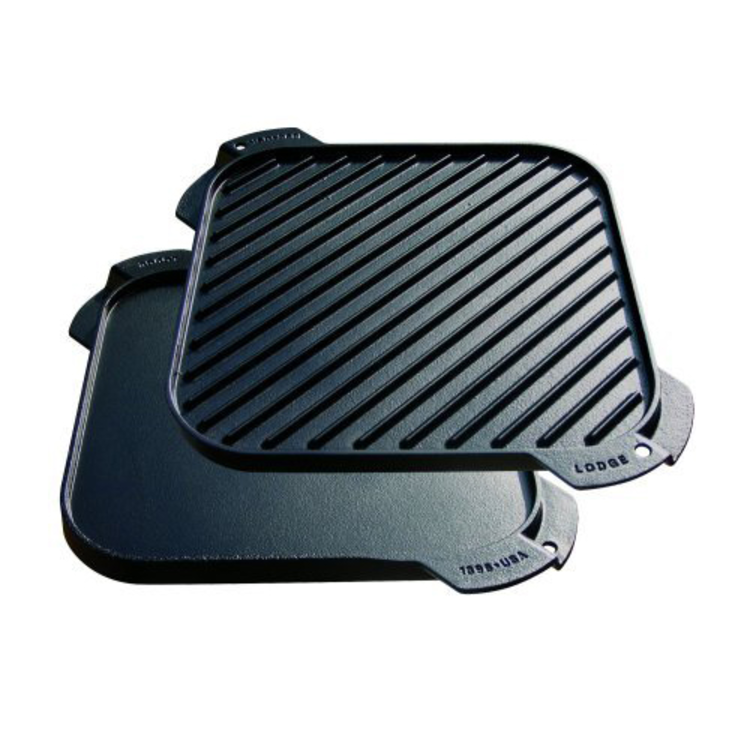 Lodge Single Burner Pre-Seasoned Cast Iron Reversible Griddle
