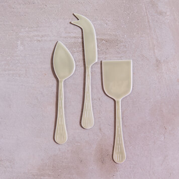 Nera Light Green Enamel Cheese Knives, set of 3