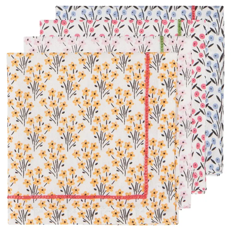 Bouquet Cotton Cloth Cocktail Napkins set of 4