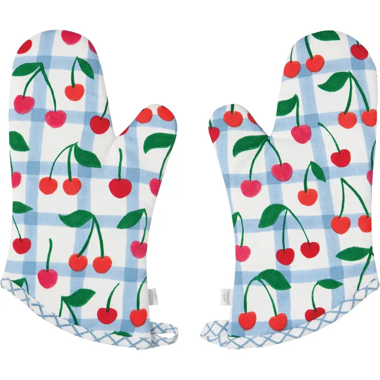 Cherry Oven Mitts, set of 2