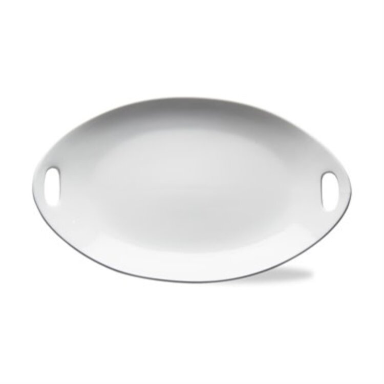 19x11.5" White Platter with Handles
