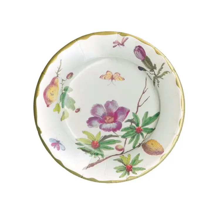 Porcelain Blooms Paper Dessert Plates, set of 8