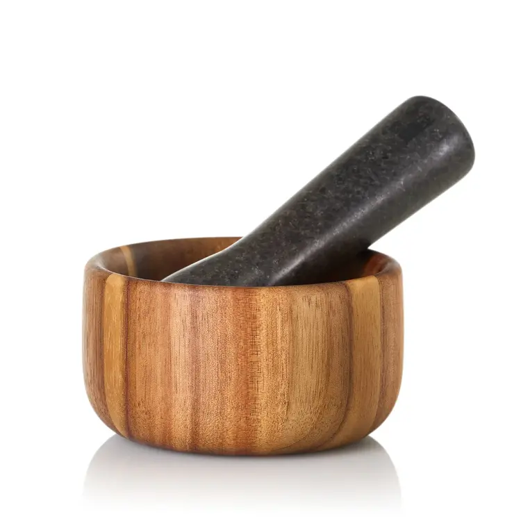 Acacia & Granite Mortar & Pestle