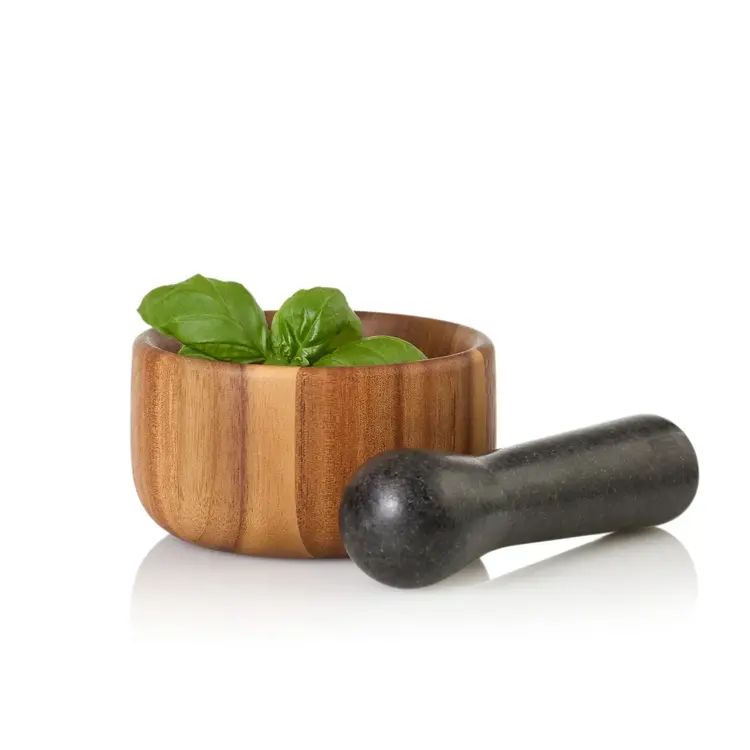 Acacia & Granite Mortar & Pestle