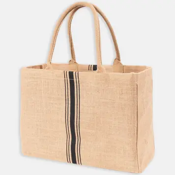Black Stripe Market Tote