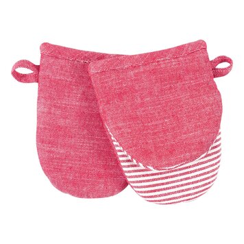 Red Striped Mini Oven Mitts, set of 2
