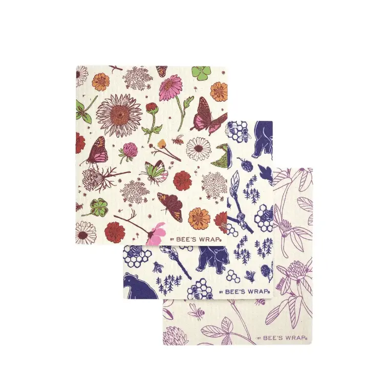 Bees Wrap Cellulose Dishcloths, set of 3