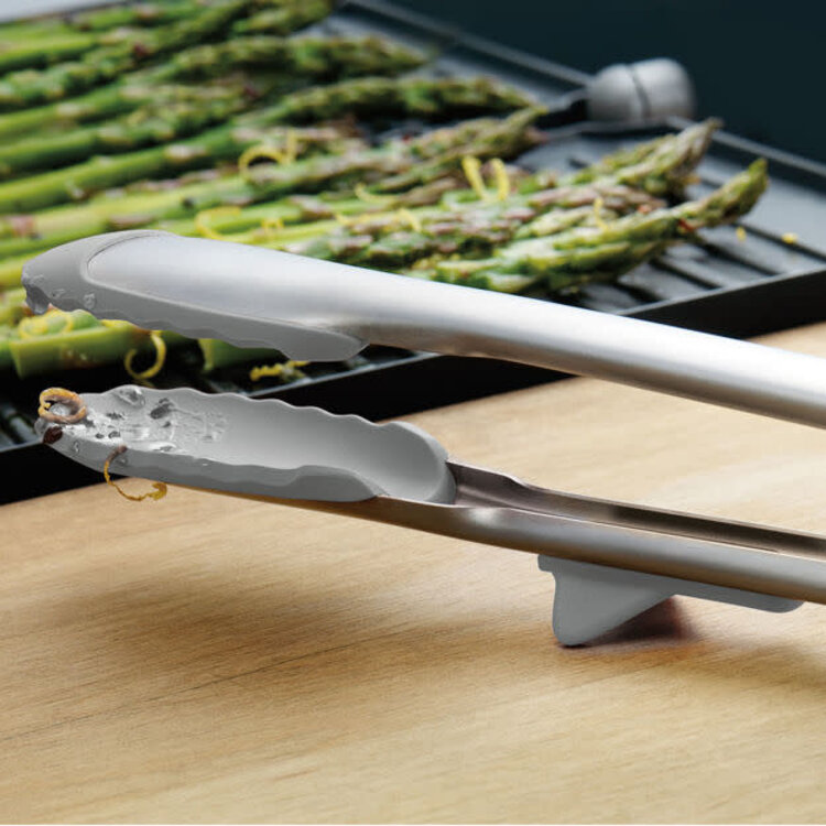 Tovolo 13" Oyster Gray Silicone Tongs