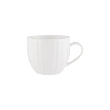 16oz Ribbed White Mug