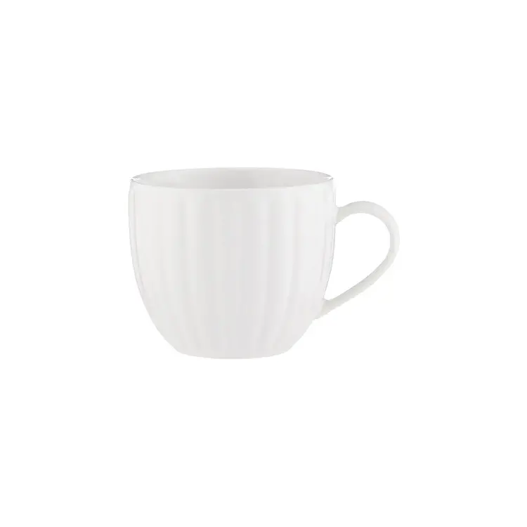 16oz Ribbed White Mug