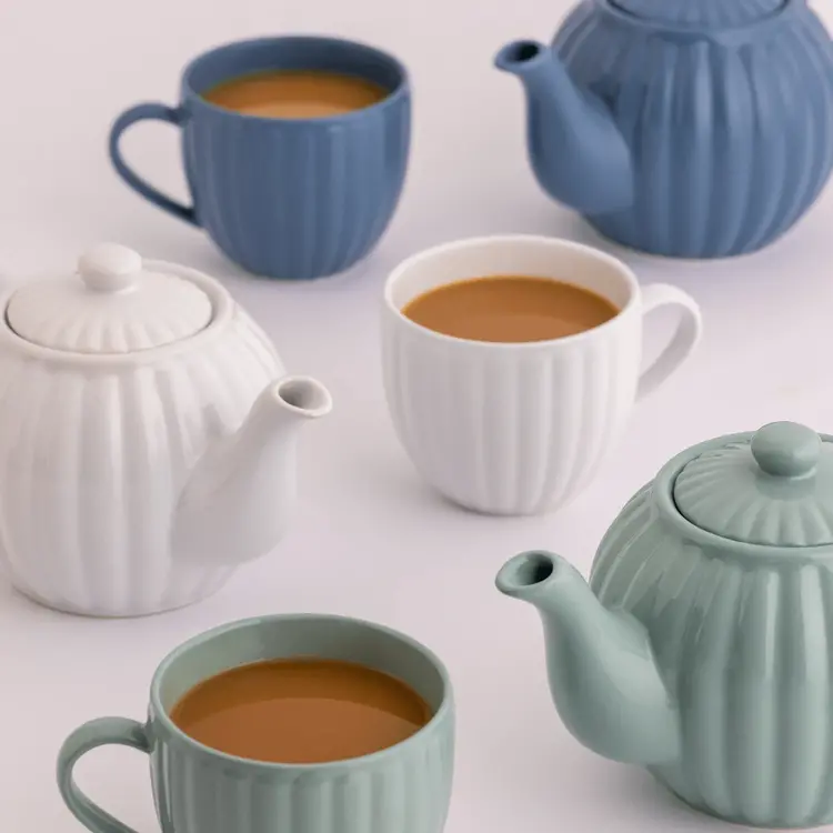 16oz Ribbed White Mug