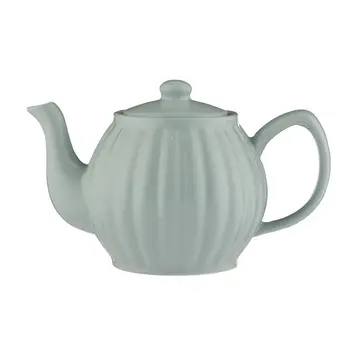 6 cup Ribbed Duckegg Teapot