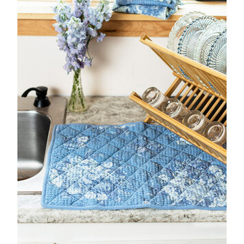 April Cornell Blanche Blue Drying Mat