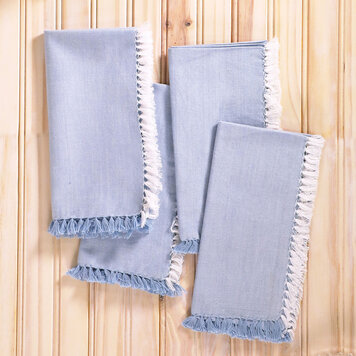 April Cornell Chambray Blue Napkins, set of 4