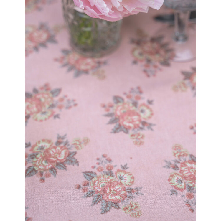 April Cornell 88" round Antique Rose Tablecloth