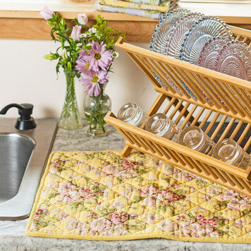 April Cornell Apple Blossom Yellow Drying Mat