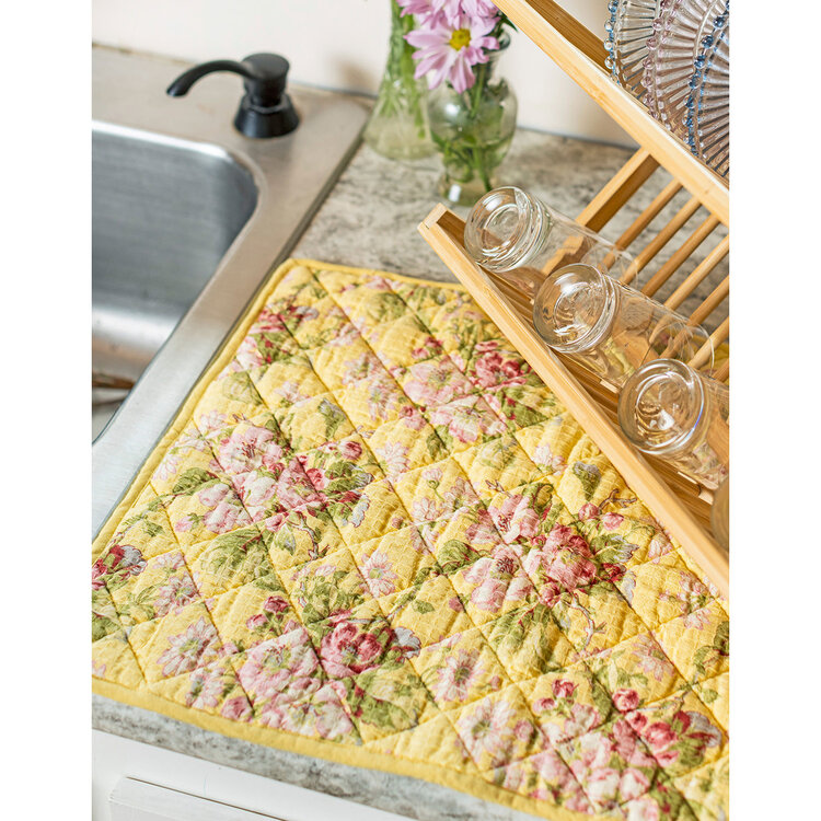 April Cornell Apple Blossom Yellow Drying Mat