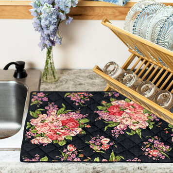 April Cornell Blanche Black Drying Mat