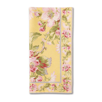 April Cornell Apple Blossom Yellow Napkins, set of 4
