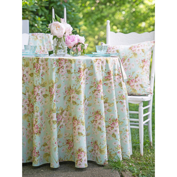 April Cornell 70" round Apple Blossom Tablecloth