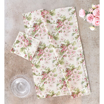 April Cornell Apple Blossom Ecru Dishtowel