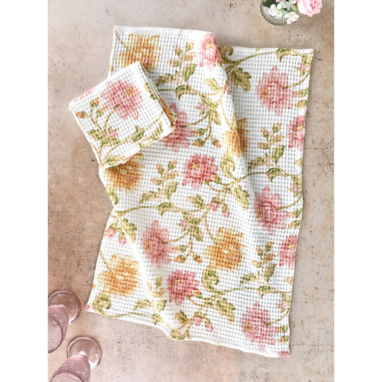 April Cornell Rosehip Ecru Dishtowel