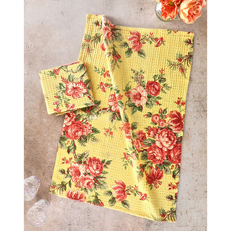 April Cornell Rosemary Yellow Dishtowel