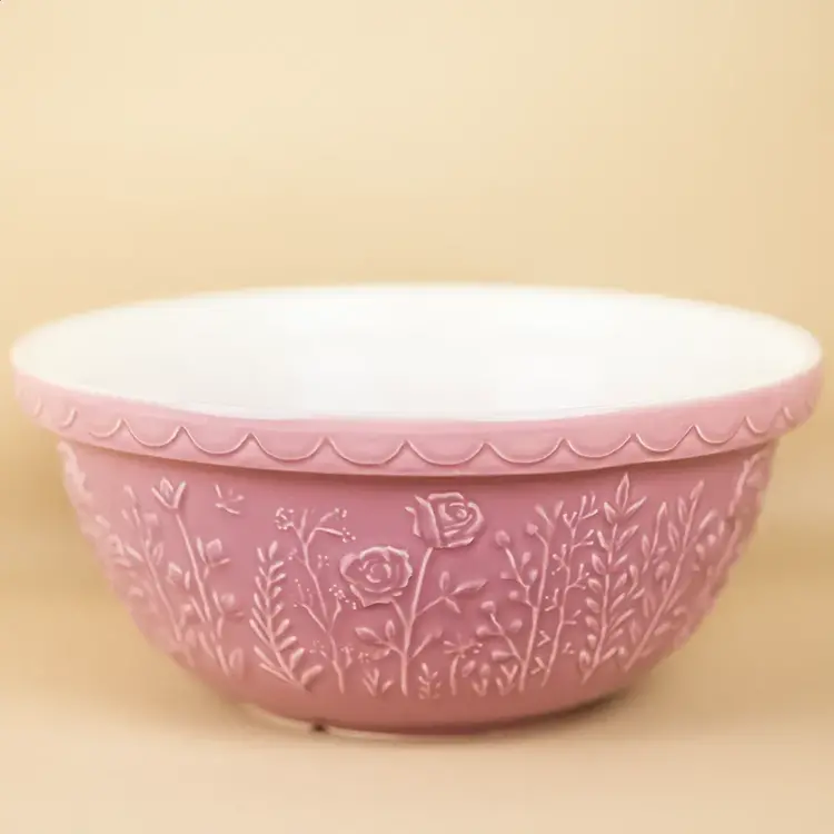 12" Pink Rose Mixing Bowl