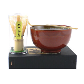 Red Bowl Matcha Tea Set