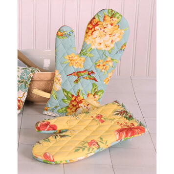 April Cornell Portugal Patchwork Oven Mitts, set of 2
