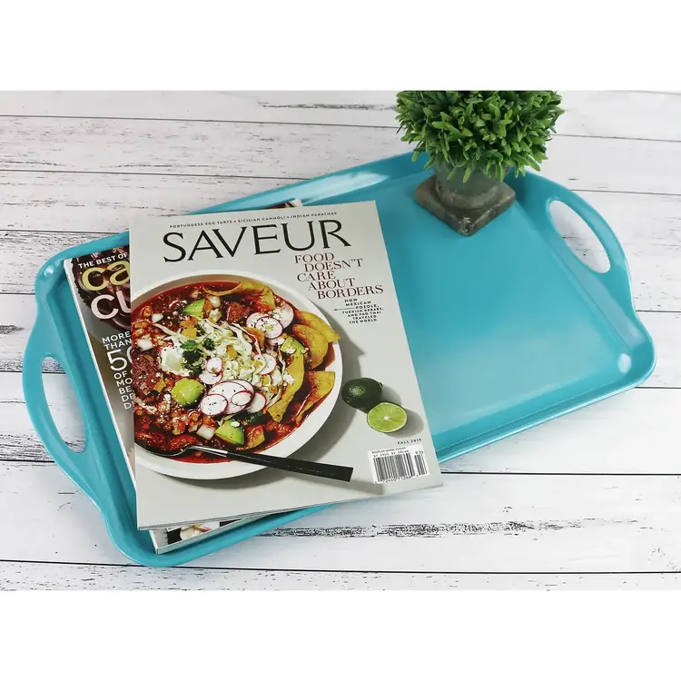 18.75x11.25" Turquoise Melamine Tray