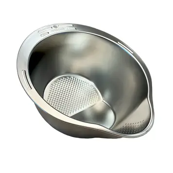 Stainless Steel Grain Washing Bowl & Colander