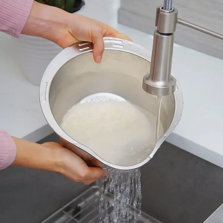 Stainless Steel Grain Washing Bowl & Colander