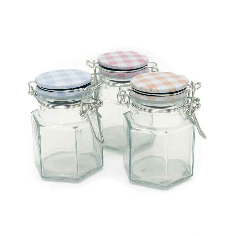 3.4oz Gingham Swing Top Jar