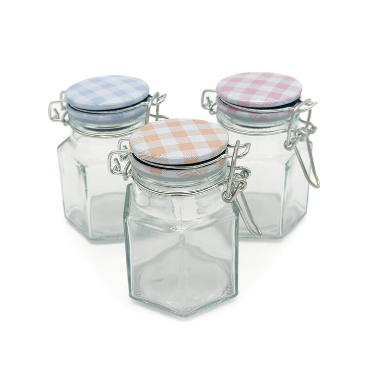 3.4oz Gingham Swing Top Jar