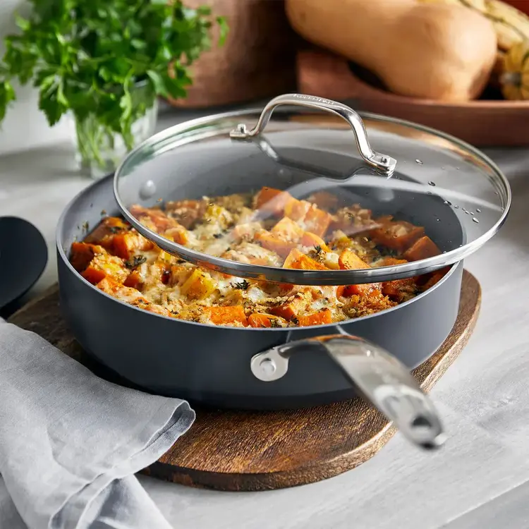 Green Pan 4.5 quart Sauté Pan with Helper Handle and Lid